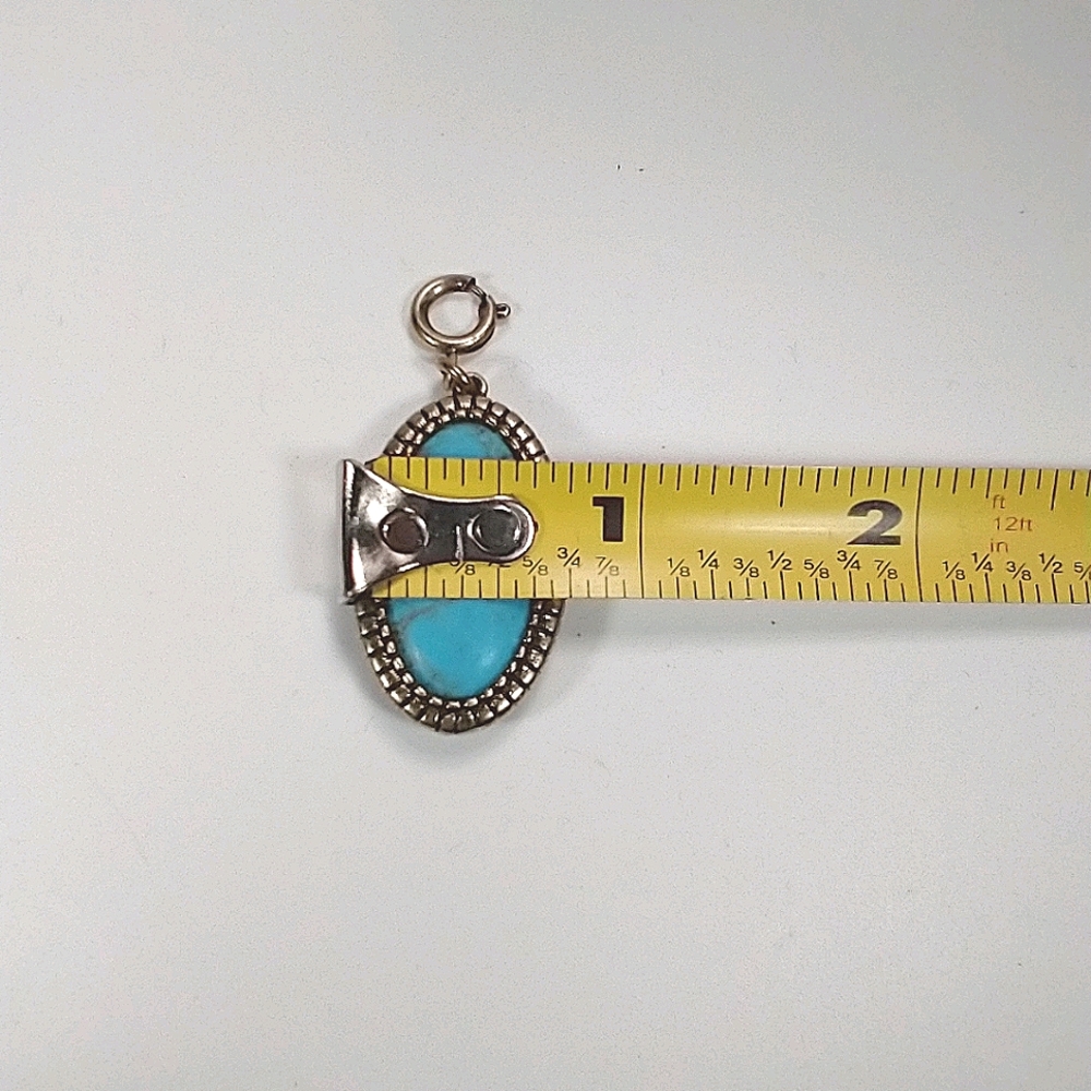 Charm blue turquoise faux stone, gold tone - Picture 3 of 5